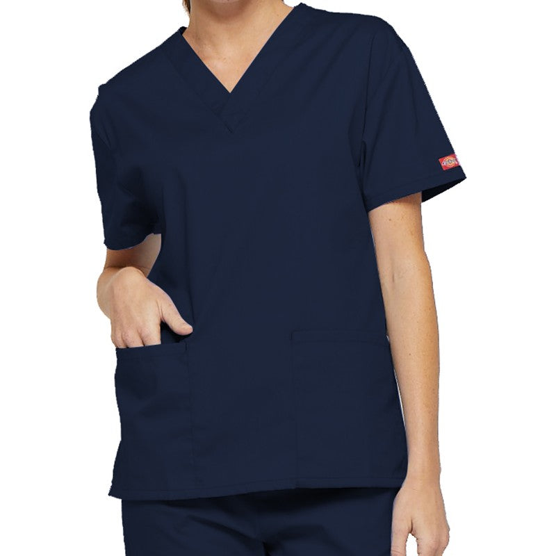 Unisex Medical Tunic Short Sleeves Royal Blue V-Neck