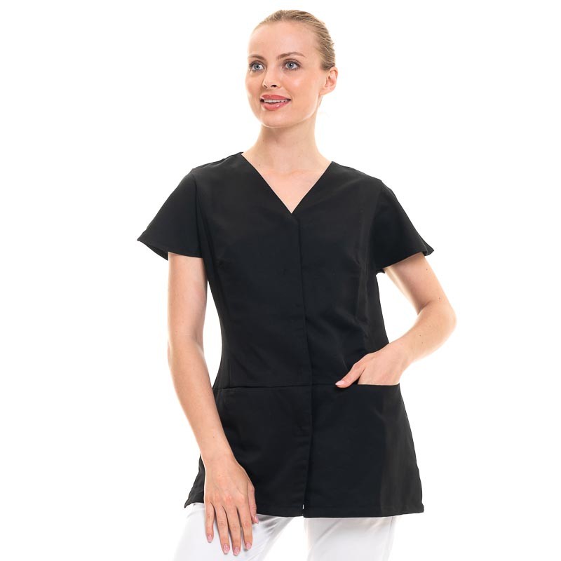 Women's Beautician Tunic Lilou Black Model - HASSON BY MOLINEL
