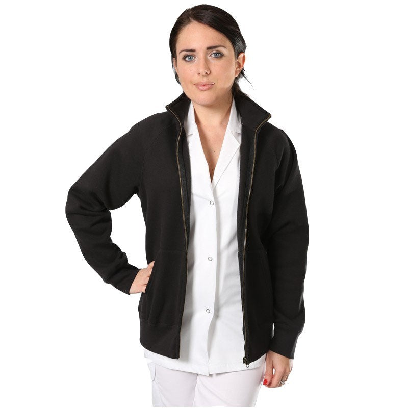 Women's White or Black Zipped Work Jacket