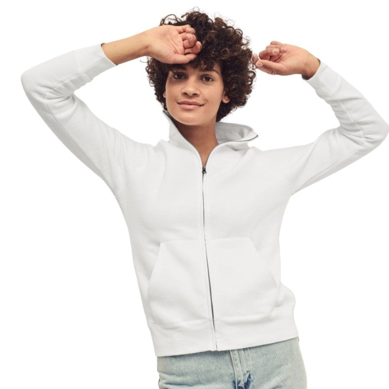 Women&#39;s White or Black Zipped Work Jacket