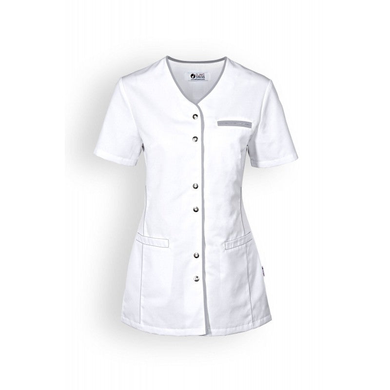 Women's Short Sleeve White Medical Blouse