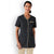 Women's Medical Blouse Short Sleeves White Charcoal Trim 